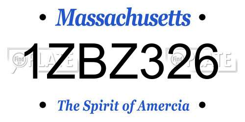 1ZBZ326 Massachusetts License Plate