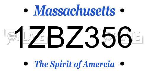 1ZBZ356 Massachusetts License Plate