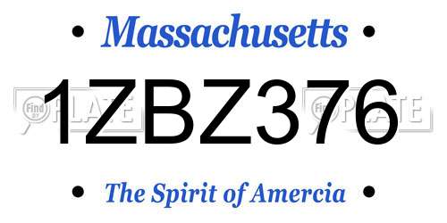 1ZBZ376 Massachusetts License Plate