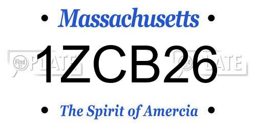 1ZCB26 Massachusetts License Plate