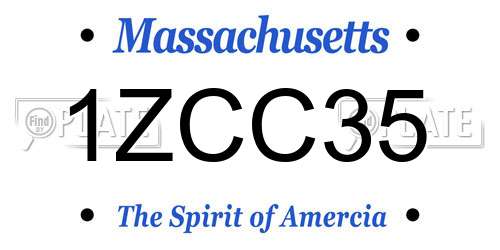 1ZCC35 Massachusetts License Plate
