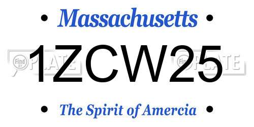 1ZCW25 Massachusetts License Plate