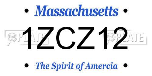 1ZCZ12 Massachusetts License Plate