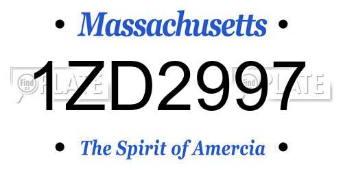 1ZD2997 Massachusetts License Plate