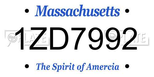 1ZD7992 Massachusetts License Plate