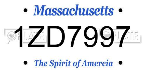 1ZD7997 Massachusetts License Plate