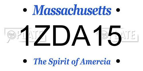 1ZDA15 Massachusetts License Plate