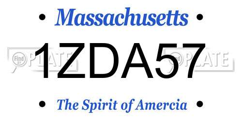1ZDA57 Massachusetts License Plate