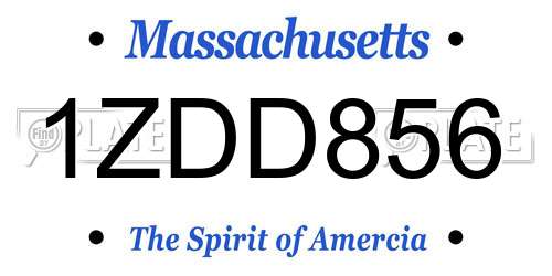 1ZDD856 Massachusetts License Plate