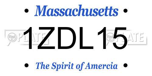 1ZDL15 Massachusetts License Plate