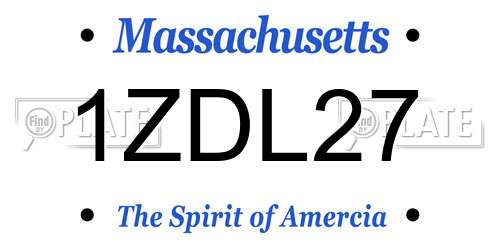 1ZDL27 Massachusetts License Plate