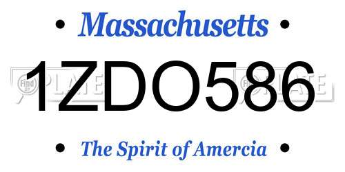 1ZDO586 Massachusetts License Plate