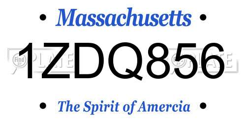 1ZDQ856 Massachusetts License Plate