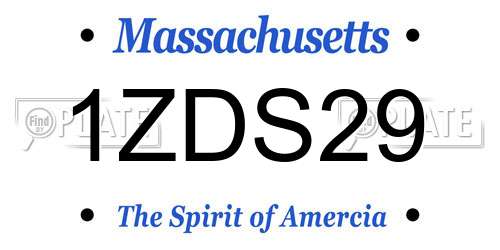 1ZDS29 Massachusetts License Plate
