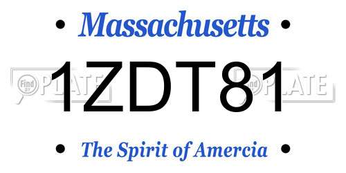 1ZDT81 Massachusetts License Plate