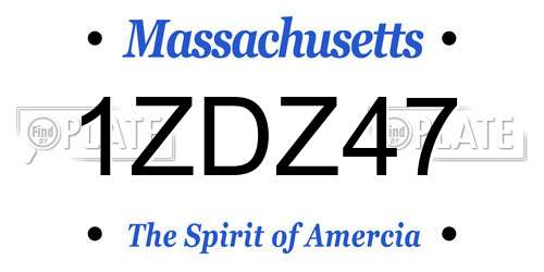 1ZDZ47 Massachusetts License Plate