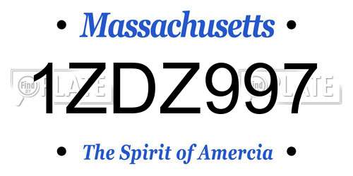 1ZDZ997 Massachusetts License Plate