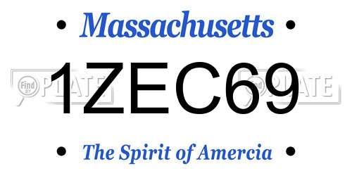 1ZEC69 Massachusetts License Plate