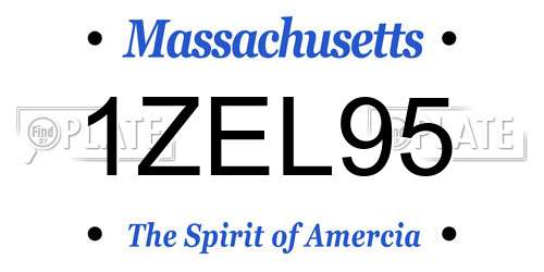 1ZEL95 Massachusetts License Plate