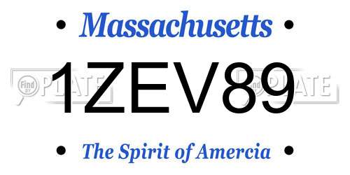 1ZEV89 Massachusetts License Plate