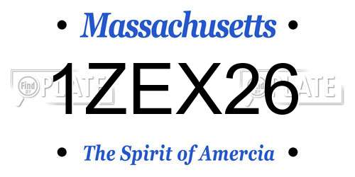 1ZEX26 Massachusetts License Plate