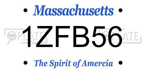 1ZFB56 Massachusetts License Plate