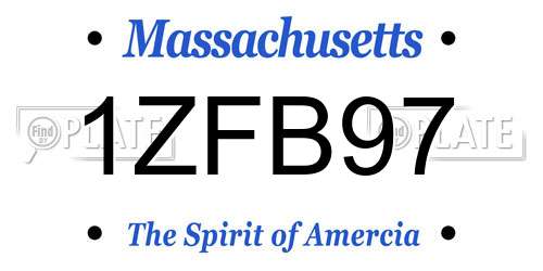 1ZFB97 Massachusetts License Plate