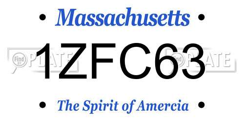 1ZFC63 Massachusetts License Plate