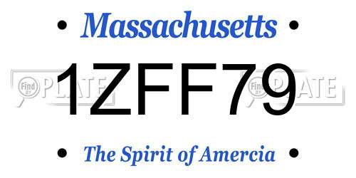 1ZFF79 Massachusetts License Plate