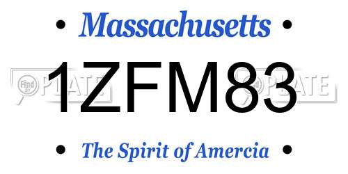 1ZFM83 Massachusetts License Plate