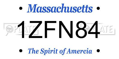 1ZFN84 Massachusetts License Plate