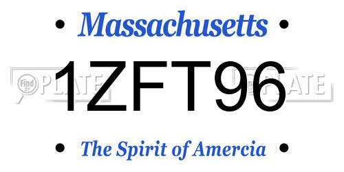 1ZFT96 Massachusetts License Plate