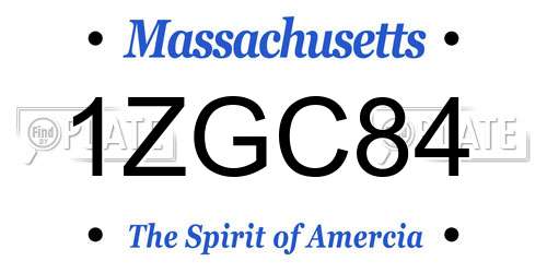 1ZGC84 Massachusetts License Plate