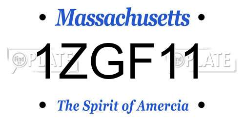 1ZGF11 Massachusetts License Plate