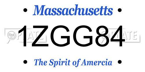 1ZGG84 Massachusetts License Plate