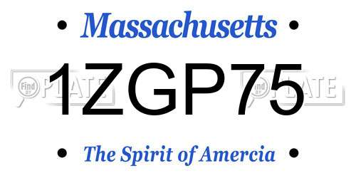 1ZGP75 Massachusetts License Plate