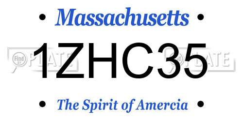 1ZHC35 Massachusetts License Plate
