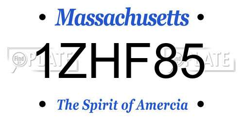 1ZHF85 Massachusetts License Plate