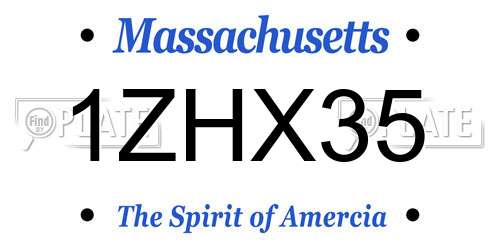 1ZHX35 Massachusetts License Plate