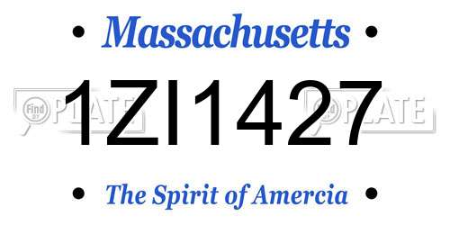 1ZI1427 Massachusetts License Plate