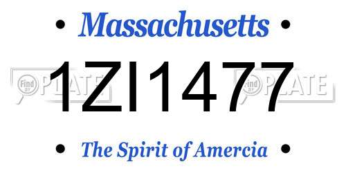 1ZI1477 Massachusetts License Plate