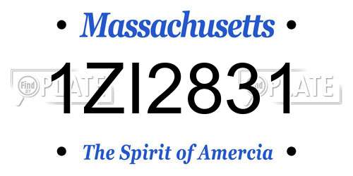 1ZI2831 Massachusetts License Plate