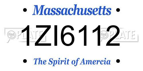 1ZI6112 Massachusetts License Plate