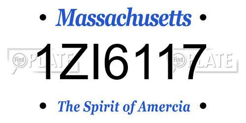 1ZI6117 Massachusetts License Plate