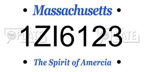1ZI6123 Massachusetts License Plate