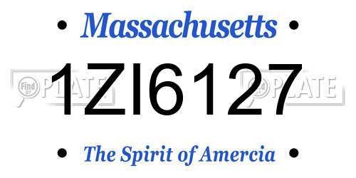 1ZI6127 Massachusetts License Plate