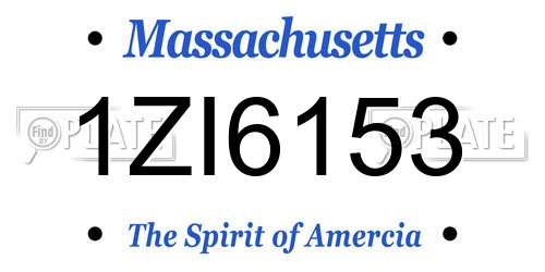 1ZI6153 Massachusetts License Plate