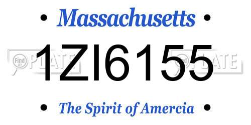 1ZI6155 Massachusetts License Plate