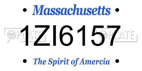 1ZI6157 Massachusetts License Plate