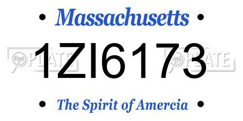1ZI6173 Massachusetts License Plate